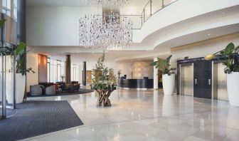 Elegant lobby workspace at the Hilton Reading.