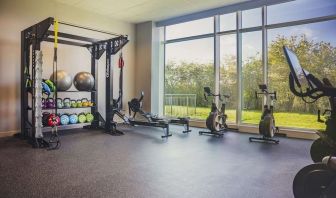 Fitness center with equipment and machines at the Hilton Reading.