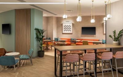 Lobby and coworking lounge at Hampton By Hilton Torquay.