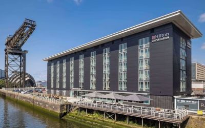 Hotel exterior at Hilton Garden Inn Glasgow City Centre.