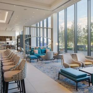 Hotel bar and dining area at Hilton Garden Inn Stoke On Trent.