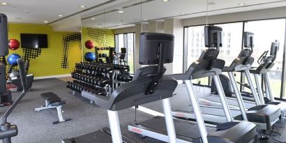 Fitness center available at Hilton Garden Inn Stoke On Trent.