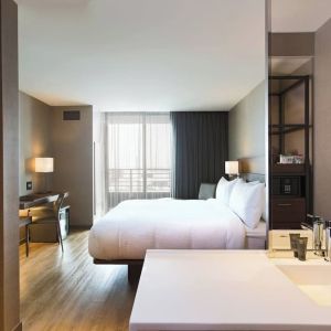 Day use room with work desk at AC Hotel Cincinnati At Liberty Center.