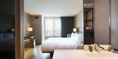 Day use room with work desk at AC Hotel Cincinnati At Liberty Center.