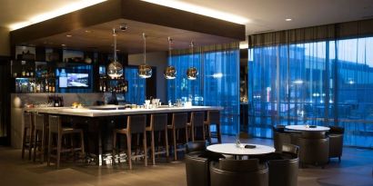 Hotel bar at AC Hotel Cincinnati At Liberty Center.