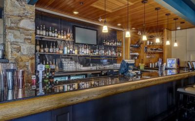 Hotel bar at Hilton Whistler Resort & Spa.