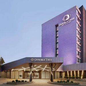 Hotel exterior at the Double Tree Toronto Airport West.