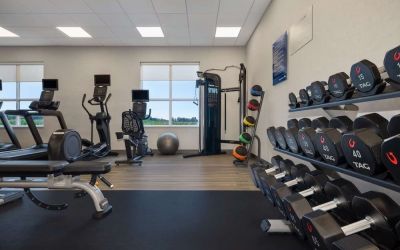 Equipped fitness center with treadmills at Hampton Inn By Hilton Port Hope.
