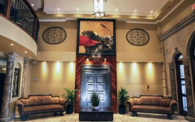Hotel lobby at Hotel Brossard.