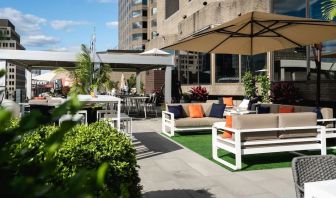 Exterior patio at DoubleTree By Hilton Montreal.