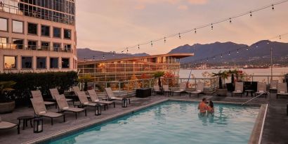 Romantic outdoor pool at the Fairmont Waterfront.