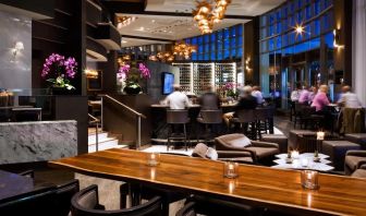 Dining area perfect for co-working at the Fairmont Waterfront.