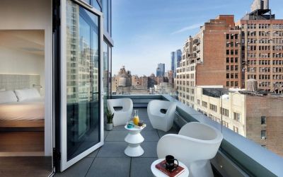 Balcony from a day use room at Innside By Melia New York Nomad.