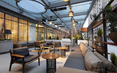 Veranda with ample seats at Innside By Melia New York Nomad.