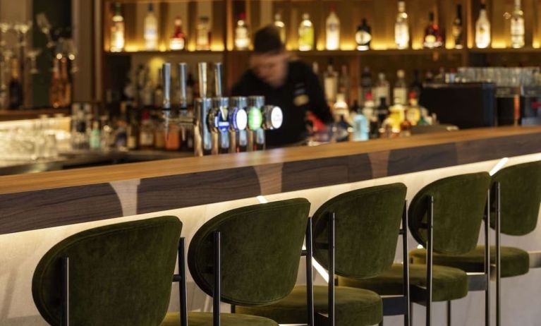 Hotel bar at Novotel London Paddington.
