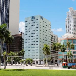 Hotel exterior at YVE Hotel Miami.