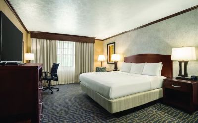 Day use room with work desk at Radisson Hotel Salt Lake City Airport.