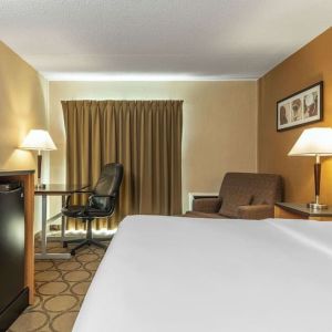 Day use room with TV, sofa, work desk and private bathroom at Comfort Inn Pickering.