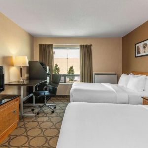 Day use twin room with TV, work desk and private bathroom at Comfort Inn Pickering.