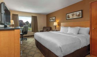 Day use room with TV, sofa, work desk and private bathroom