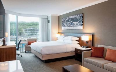 Bright and spacious day use room with living area at Delta St. John's Hotel & Conference Center.