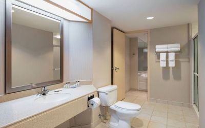 Guest bathroom at Delta St. John's Hotel & Conference Center.
