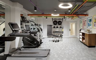 Fitness center available at Le Parc At Melrose.