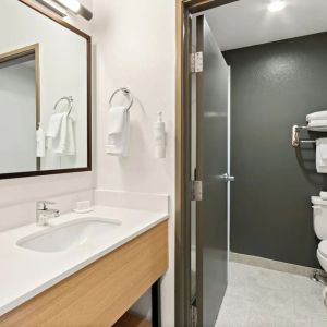 Guest bathroom with shower at Spark By Hilton Fountain Hills Scottsdale.