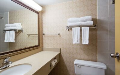 Guest bathroom with shower at Best Western North Bay.