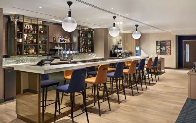Hotel bar at Hyatt Place London Heathrow Airport.