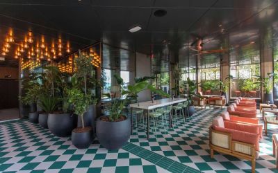 Hotel bar and dining area at Keight Hotel Opatija.