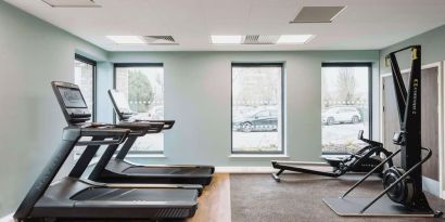 Fitness center at Graduate By Hilton Cambridge.