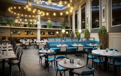 Dining area at Leonardo Royal Hotel London City.|