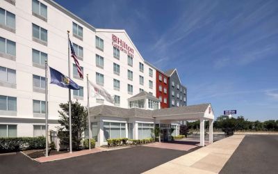 Hotel exterior at Hilton Garden Inn Queens/JFK Airport.