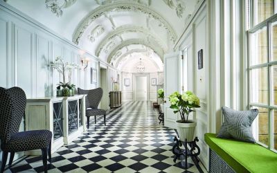 Interior hallway at Barnett Hill Hotel.