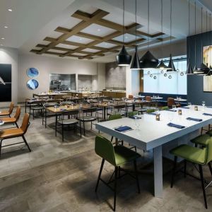 Dining area perfect for coworking at Hilton Garden Inn Sunnyvale.