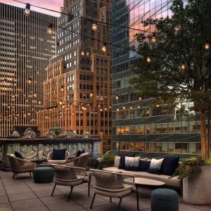 Romantic rooftop terrace at The Knickerbocker Hotel.