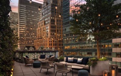 Romantic rooftop terrace at The Knickerbocker Hotel.