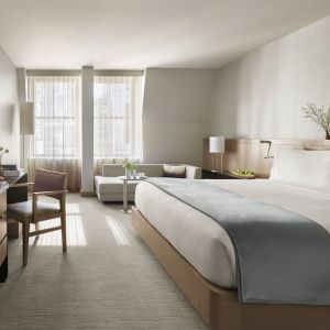 Romantic king room at The Knickerbocker Hotel.