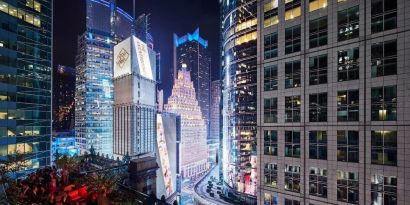 City lights at The Knickerbocker Hotel.
