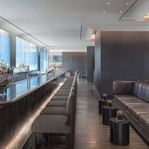 Hotel lobby and bar area at The Knickerbocker Hotel.