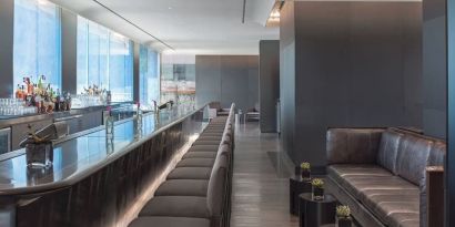 Hotel lobby and bar area at The Knickerbocker Hotel.