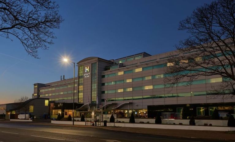Hotel exterior at Hyatt Place London Heathrow Airport.