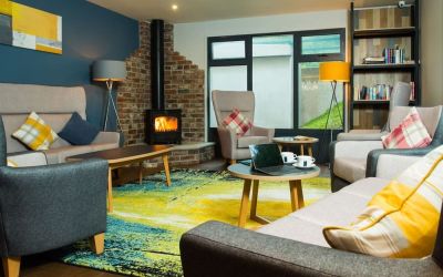 Cozy and comfortable lobby lounge at Ibis Plymouth.
