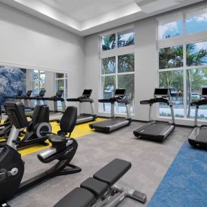 Fitness center at Courtyard Delray Beach.
