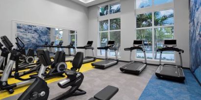 Fitness center at Courtyard Delray Beach.
