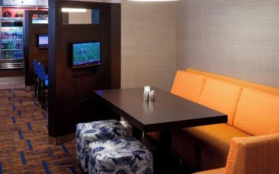 Media pods perfect for coworking at Courtyard By Marriott Cypress Anaheim.