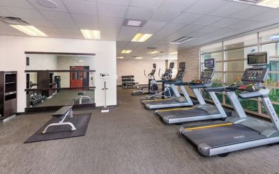 Fitness center at Courtyard By Marriott Santa Ana Orange County.
