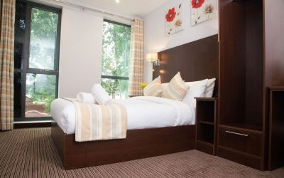 Bright and spacious day use room at London City Airport Hotel.