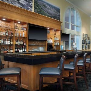 Hotel bar at Hilton Indianapolis Hotel & Suites.